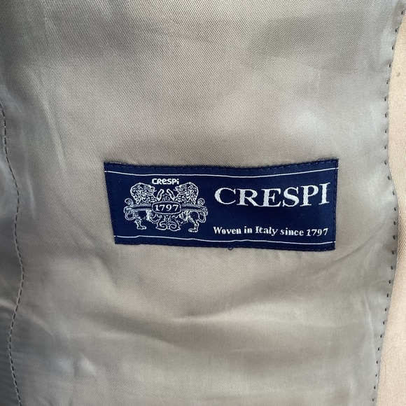 J Crew Crespi Italian Woven Cotton Chino Tan / Camel Two Button Jacket 36 R - Picture 12 of 15